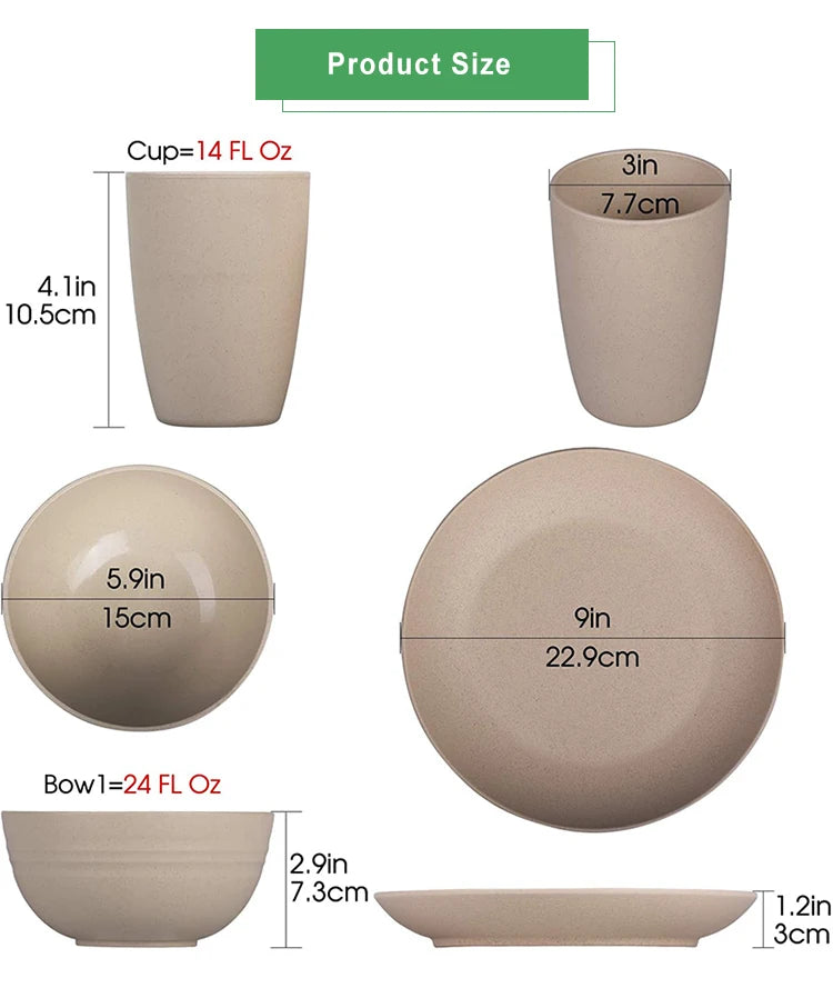 Bunter Geschirrset - 6 Personen