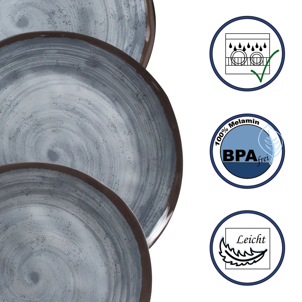 Geschirrset aus Melamin - 4 Personen